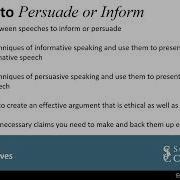 1311 Speaking To Inform And Persuade Learning Objectives