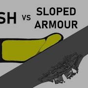 HESH Vs SLOPED ARMOUR SIMULATION 105mm High Explosive Squash Head Armour Penetration Simulation