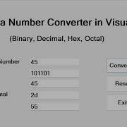 Как создать конвертер чисел в Visual Basic Net Полный урок двоичные шестнадцатеричные восьме