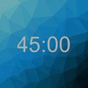 45 Minute Silent Timer Count UP Blue Polygon Background