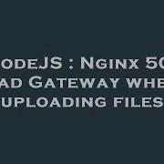 NodeJS Nginx 502 Bad Gateway When Uploading Files