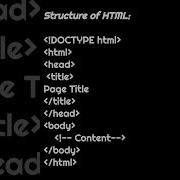 Basic Structure Of HTML
