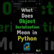 What Does Object Serialization Mean In Python Python Coding Programming