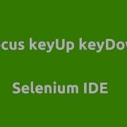 Selenium IDE Focus Keyup KeyDown Command