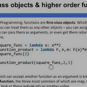 Functional Programming First Class Objects Higher Order Functions