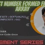 LargestNumberFormedFromAnArray Array Java GFG PlacementPreparationSeries FullExplanationWithCode