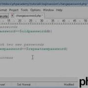 PHP Tutorials Register Login User Password Change Part 2