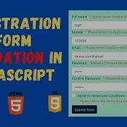 Responsive Registration Form Validation In JavaScript Bootstrap 5 Tutorial
