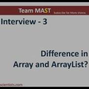 Java Interview Series 3 Difference In Array And ArrayList Team MAST