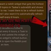 Tasker AI Generated Widgets