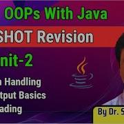 Java I Unit 2 I One Shot I Exception Handling I Input Output Basics I Multithreading I AKTU