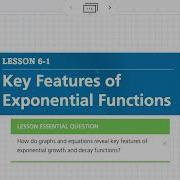 Key Features Of Exponential Functions Lesson 6 1