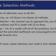 Week13 Part1 Variable Selection Best Subset