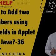 How To Add Two Numbers Using TextFields In Applet In Java CORE JAVA Tutorial Www Compuhelp In