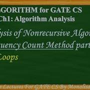 Ch 1 11 Analysis Of Nonrecursive Algorithms For Loops By Frequency Count Method Part 1