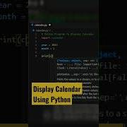 Display Calendar Using Python Code Shorts Coding Programming