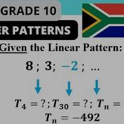 Linear Patterns Exam Question Grade 10