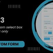 Custom Form 3 Style Custom Select Box Using CSS Only