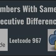 Leetcode 967 Numbers With Same Consecutive Differences