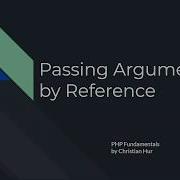 PHP Passing Arguments By Reference