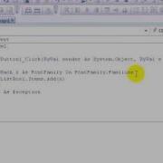 Visual Basic 2008 Get A List Of Fonts