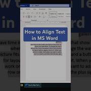 How To Align Text In MS Word Shorts Msword Mswordshortcuts