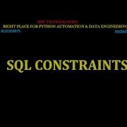 SQL CONSTRAINTS