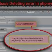 Database Deleting Error In Phpmyadmin