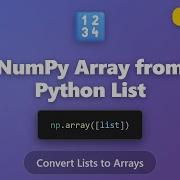 NumPy Array From Python List Convert Lists To Arrays Tutorial For Beginners
