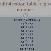 Java Program To Print Multiplication Table Of Given Number