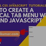 How To Create A Vertical Tab Menu With CSS And JavaScript Html Css Javascript Menu Tabs New
