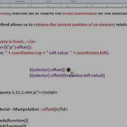 OFFSET METHOD IN JQUERY DEMO