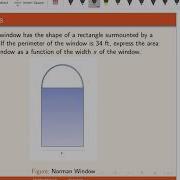 Express The Area Of The Norman Window As A Function Of The Width Of The Window
