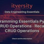 Programming Essentials Python CRUD Operations Recap CRUD Operations