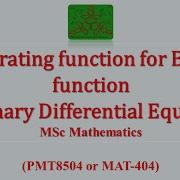 Generating Function For Bessel Function Ordinary Differential Equation MSc Mathematics
