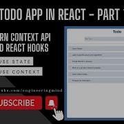Build Todo App In React Part 1 Intro To UseContext Hook Learn Context API