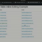Laravel Inline Edit Table Rows