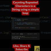 8 Method 2 Using Loop Count Repeated Characters In JavaScript Shorts Javascript