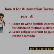 Java 8 For Automation QA Part 6 Writing Different Lambda Expressions Eclipse Shortcut For Lambda
