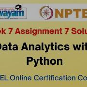 Data Analytics With Python Week 7 Assignment 7 Solution NPTEL Swayam Jan Jul 2023