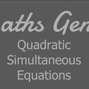 Quadratic Simultaneous Equations