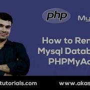 How To Rename Mysql Database In PHPMyAdmin PHP Mysql Tutorial