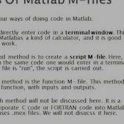 About MATLAB M Files