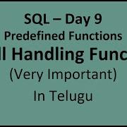 SQL Day 9 Null Handling Functions
