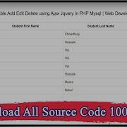 Live Table Add Edit Delete Using Ajax Jquery In PHP Mysql Web Development Code Hunter