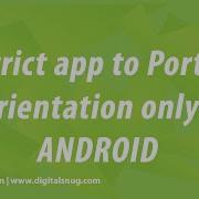 How To Restrict App To Portrait Mode Only In Ionic For All Platforms
