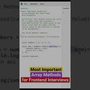 Q 27 Most Important JavaScript Array Methods For Frontend Interviews Javascript Arrays