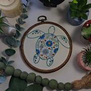 Floral Turtle Embroidery Tutorial Easy Ocean Hand Embroidery Pattern For Beginners
