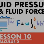 Fluid Pressure Fluid Force Calculus 2 Lesson 10 JK Math