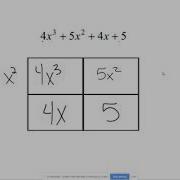 Factor Quadratic 4 Terms Box Method